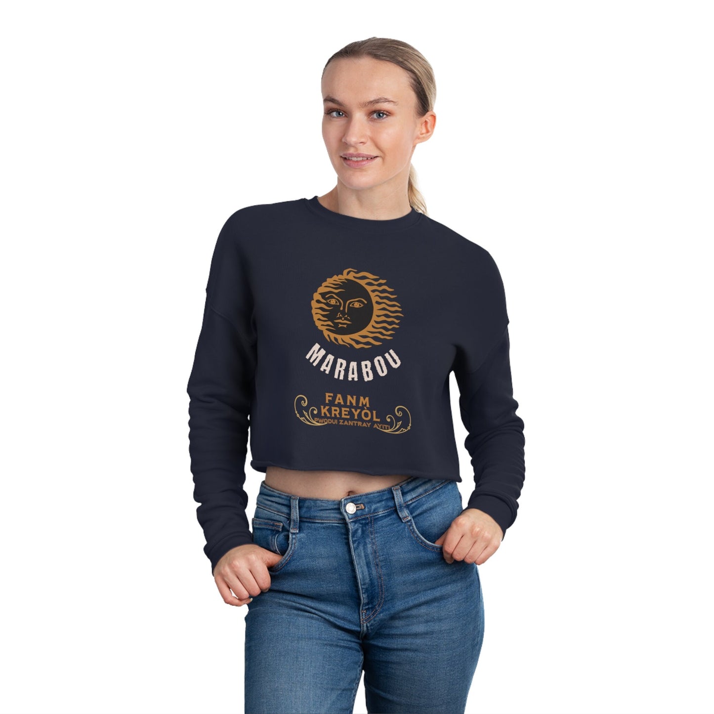 Women's Cropped Sweatshirt - Marabou Fanm Kreyòl