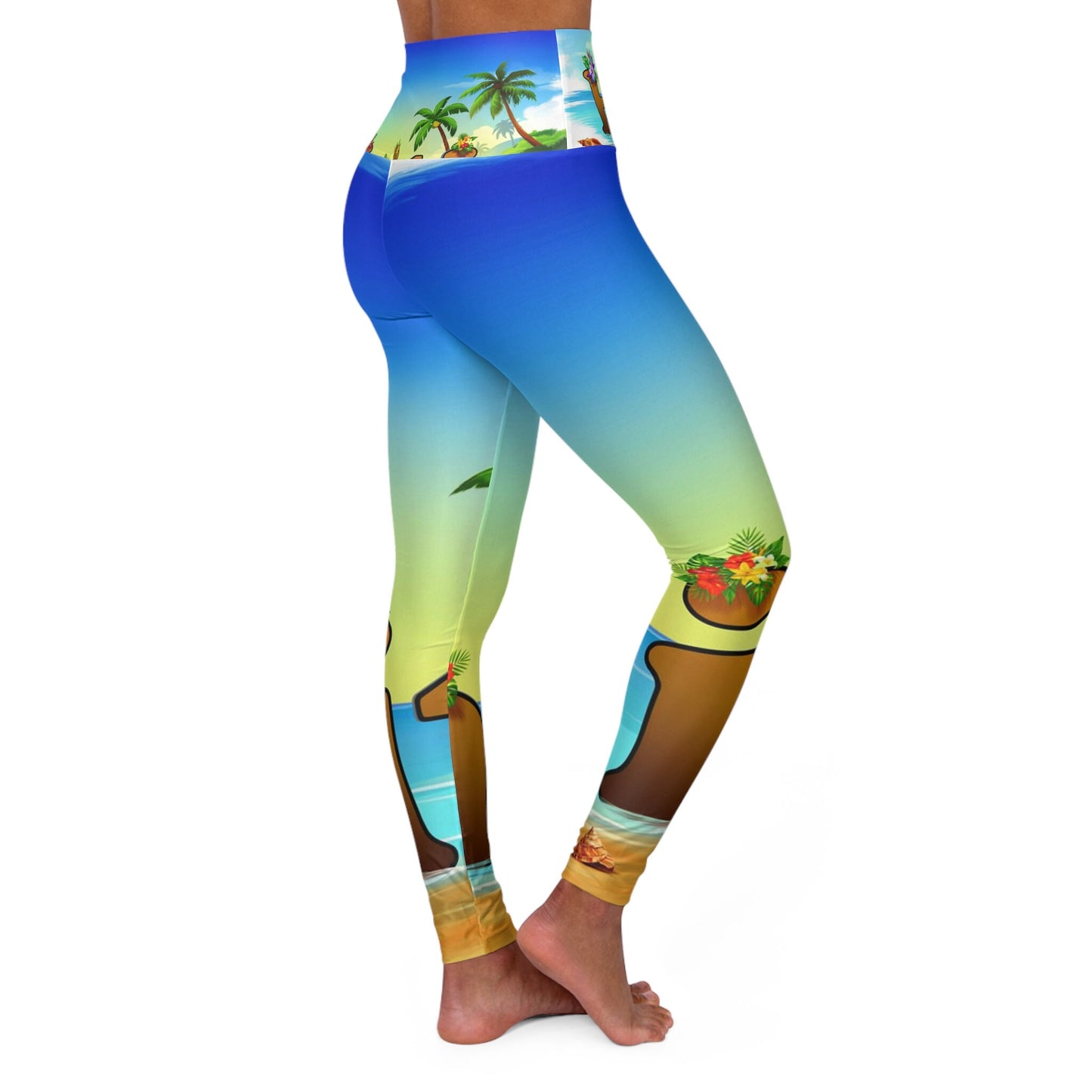 Pantalon Yoga Haiti - High Waisted Yoga Leggings (AOP)