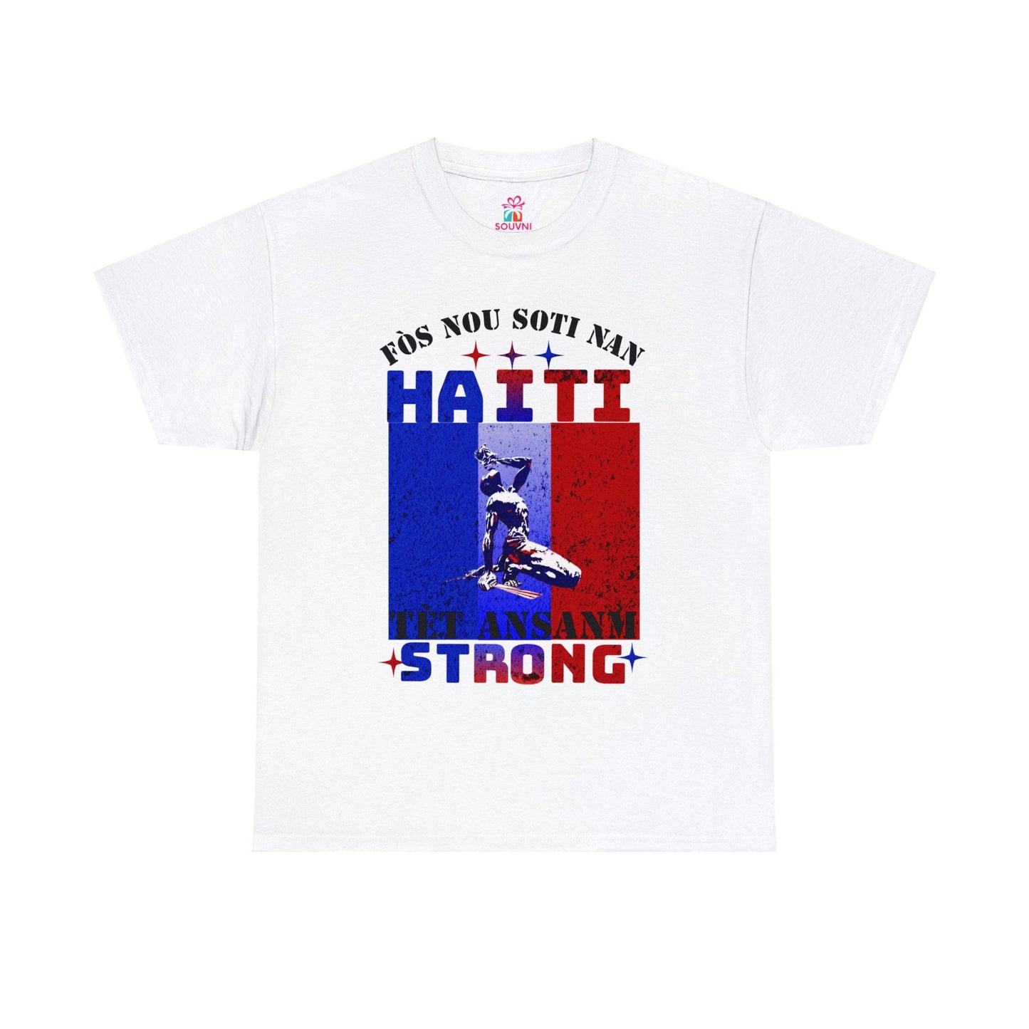 Unisex Heavy Cotton Tee - Fòs nou Soti nan Tèt Ansanm - Together we are strong T-shirt